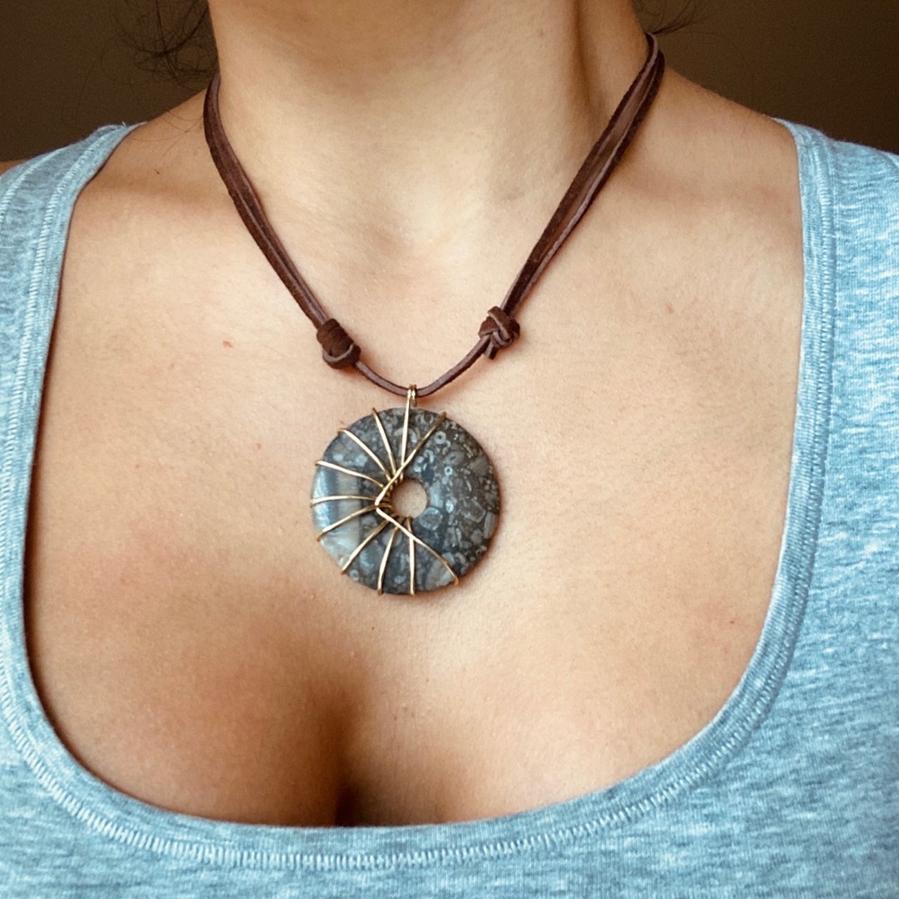 Handmade wire wrapped adjustable necklace